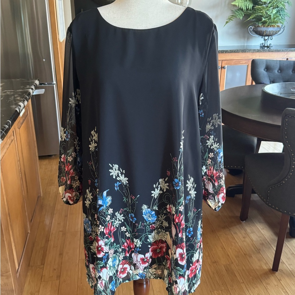 Floral Black Dress